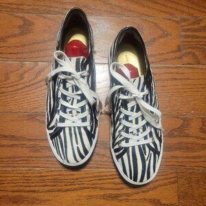 Ann Taylor Size 8.5 Leather Haircalf Lace Up Sneakers Lace Up Sneakers